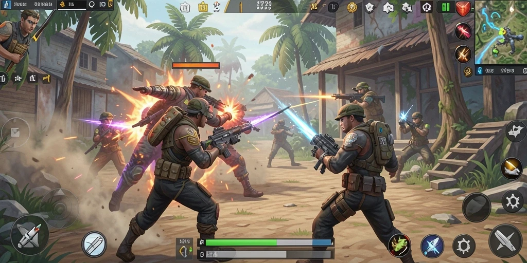 Screenshot utama 2739 menampilkan aksi seru dalam Battle Royale.