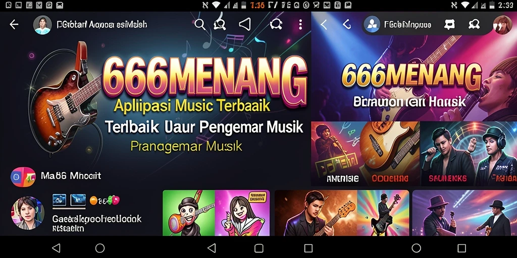 Screenshot 666MENANG menampilkan gameplay interaktif dengan musik.