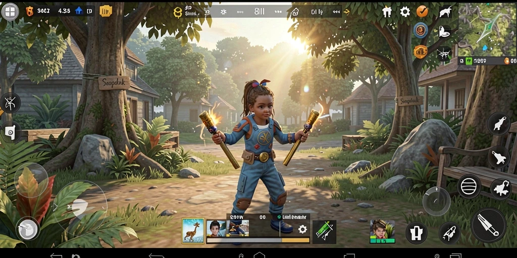 Screenshot dari gameplay 8II yang menunjukkan aktivitas player dalam simulasi kehidupan.
