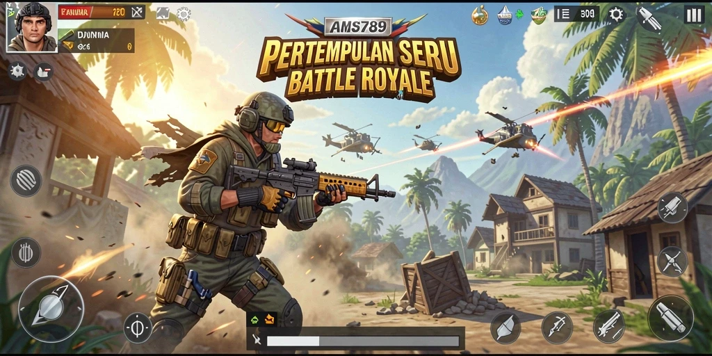 Tampilan menarik dari gameplay seru Battle Royale.
