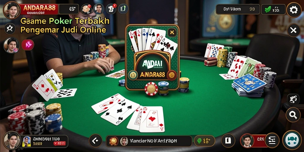 Tampilan menarik dari gameplay Poker di ANDARA88.