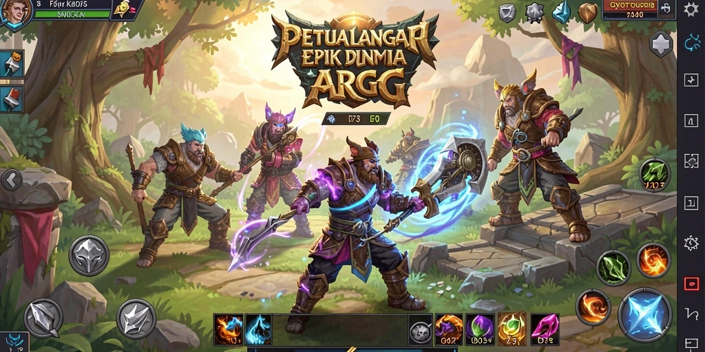 Screenshot D73 menampilkan aksi pertempuran seru dalam permainan ARPG.