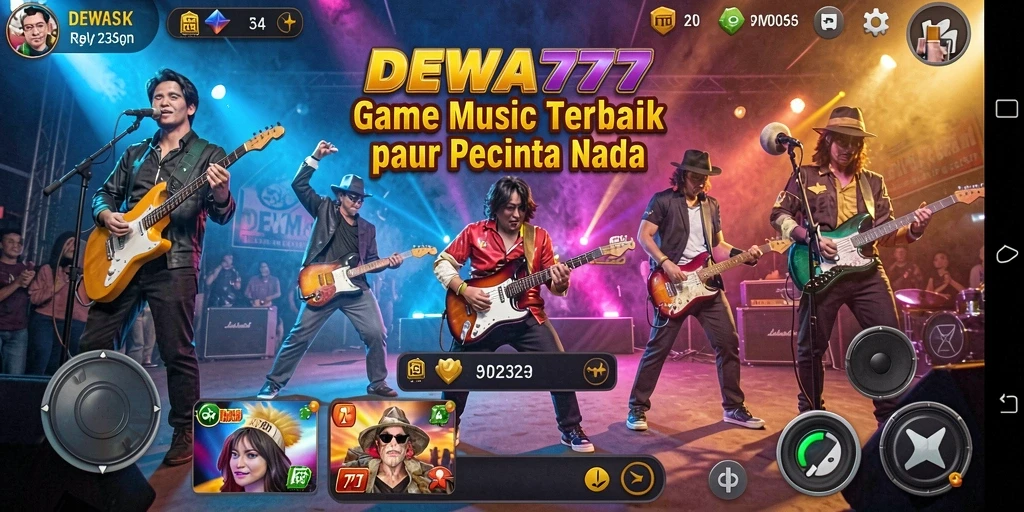 Screenshot gameplay DEWA777 yang menunjukkan keseruan bermain musik.