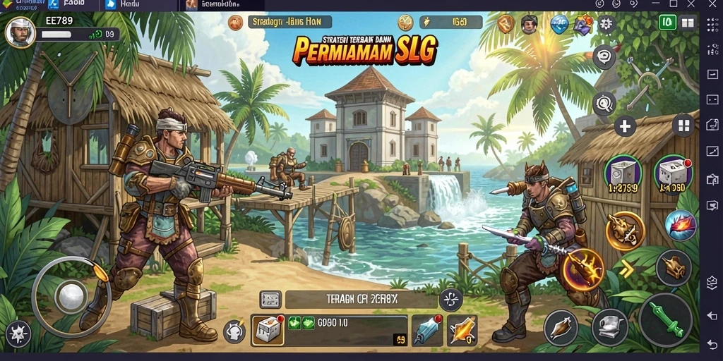 Screenshot gameplay EE789 menampilkan aksi strategi yang intens.