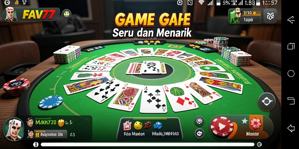 Tampilan permainan Gaple yang seru di FAV77.