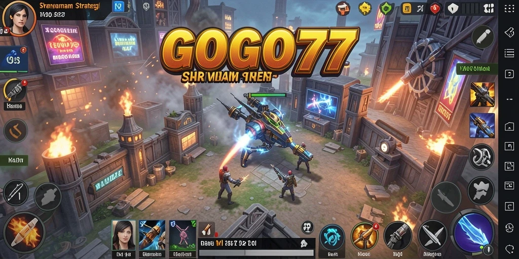 Screenshot gameplay GOGO77 yang menunjukkan pertarungan strategi intens.