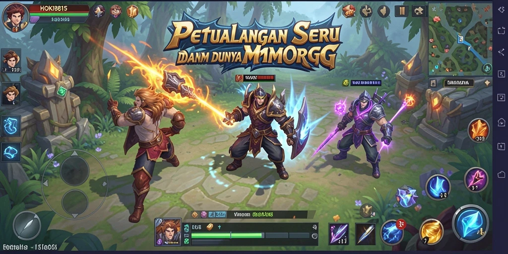 Tampilan seru gameplay HOKI8815 dalam dunia MMORPG.