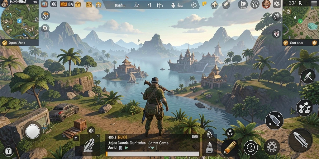 Gameplay HOKIHEBAT menampilkan eksplorasi dunia terbuka yang menarik.
