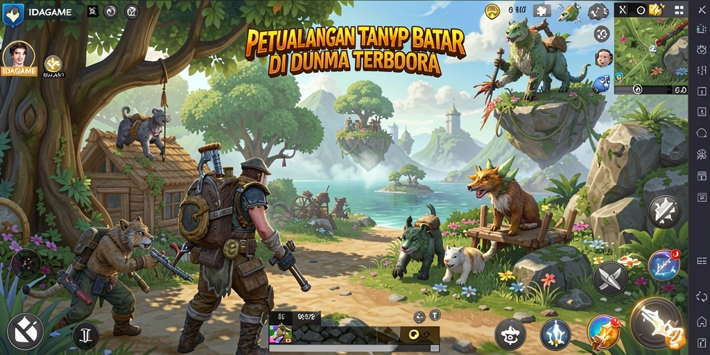 Tangkapan layar menunjukkan petualangan epik di dunia terbuka IDAGAME.