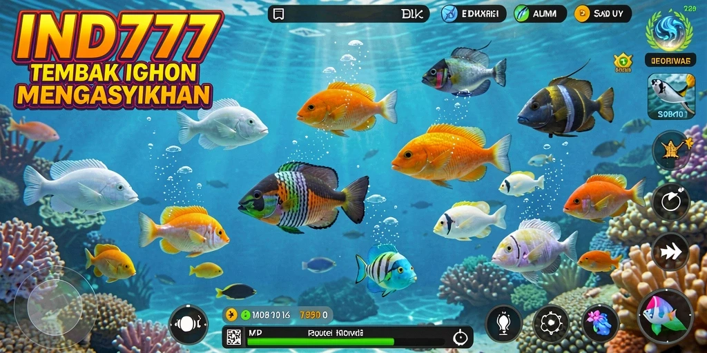 Screenshot IND777 menampilkan gameplay Tembak Ikan yang seru dan menantang.