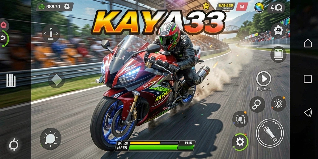 Gameplay KAYA33 menampilkan balapan motor yang cepat dan menegangkan.