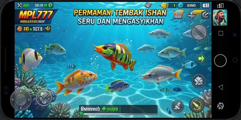 Tampilan gameplay MPL777 yang menarik dan seru saat menembak ikan.