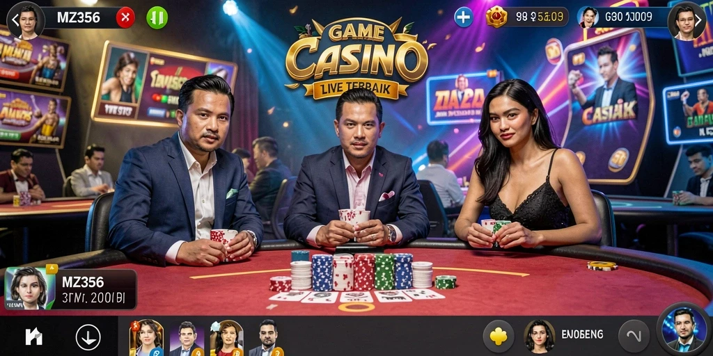Tampilan gameplay Live Casino yang mendebarkan dan interaktif.