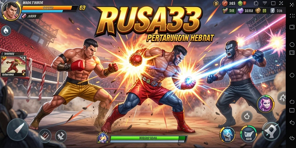 Tangkapan layar menunjukkan pertarungan mendebarkan dalam RUSA33 dengan karakter unik.