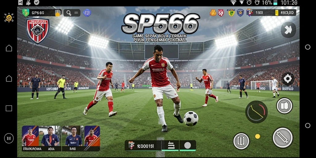 Gameplay SP666 yang menegangkan dalam aksi sepak bola.