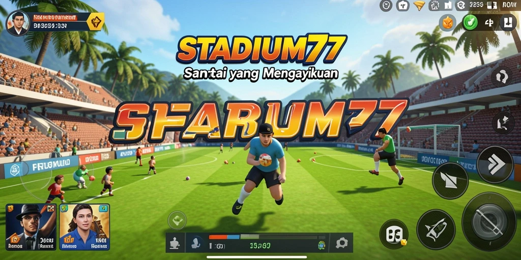 Screenshot STADIUM77 menampilkan gameplay yang santai dan menyenangkan.