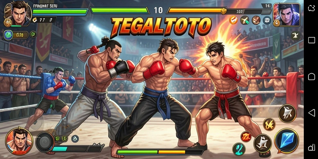 Gameplay TEGALTOTO yang intens dan seru dalam pertarungan Fighting.