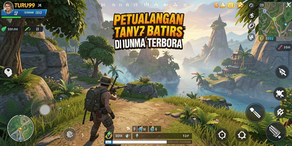 Tampilan gameplay TURU99 yang penuh aksi dan petualangan di dunia terbuka.