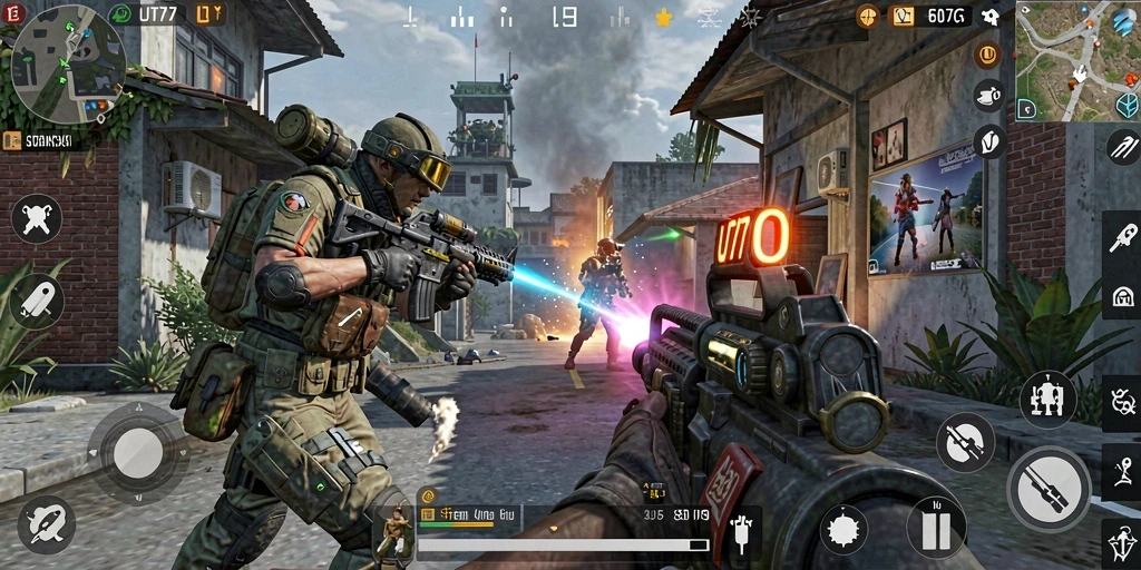 Tampilan aksi mendebarkan dalam gameplay UT77 yang penuh kekacauan.